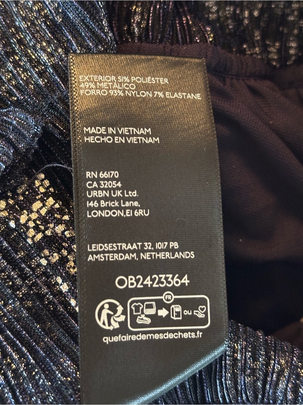 NWT! Anthropologie‎ Metallic Blue & Silver V-Neck Peplum Blouse Long Sleeve ~ M - Picture 9 of 9